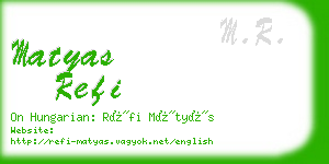 matyas refi business card